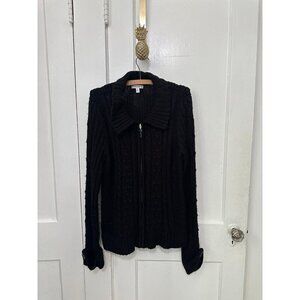 Croft and barrow women’s size X – large black zip up sweater